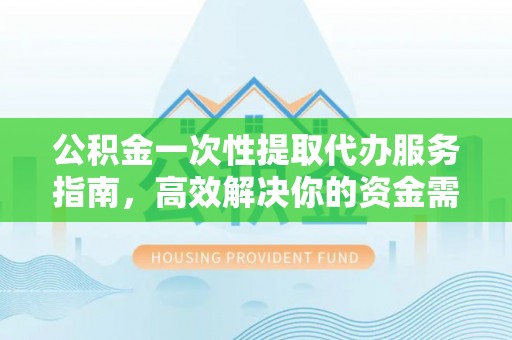 太子河公积金一次性提取代办服务指南，高效解决你的资金需求