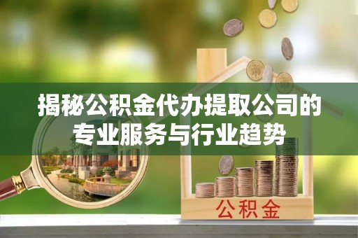 太子河揭秘公积金代办提取公司的专业服务与行业趋势